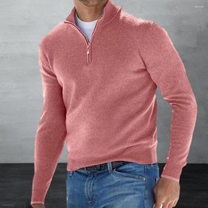 Pulls pour hommes 8 couleurs 2023 Automne / Hiver Épaissi Col Montant Veste Demi-Col Haut Chaud Pull Pour Hommes