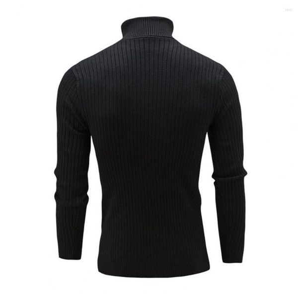 Suéteres para hombre, camiseta ajustada de tela acrílica para los meses de invierno, camiseta informal de cuello alto, capas elegantes y cálidas para otoño