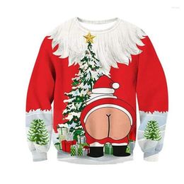 Heren Truien Volwassen Kinderen Grappige Kerstman Kerst 3D Gedrukte Trui Truien Sweatshirts O-hals Voor Mannen Vrouwen Paar Plus Size