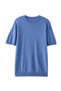 Pulls pour hommes Aliselect Comfort printemps été chemise en cachemire à col rond pull en laine torsadé à manches courtes hommes pull en tricot hauts classiques