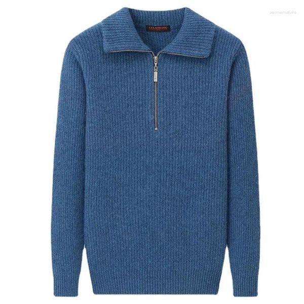 Pulls pour hommes Arrivée Mode Style d'hiver Épaissi Pure Cachemire Pull avec fermeture à glissière Plus Taille XS- 2XL 3XL 4XL 5XL