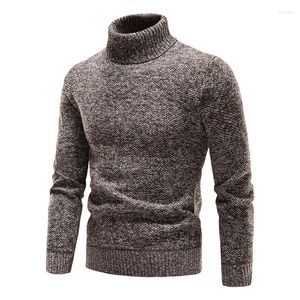 Herentruien herfst 2023 winter mannen turtleneck slanke gebreide vaste kleur pullovers mannelijke casual gebreide fleece warm xxxl