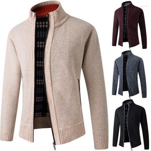 Chandails pour hommes automne et hiver Cardigan pour hommes portant à la mode personnalisé tricoté en peluche épaissi jeunesse Version coréenne Han