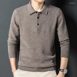 Pulls pour hommes automne et hiver pull en cachemire pull en laine mérinos décontracté lâche polo tricoté bas chemise veste