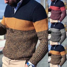 Pulls pour hommes automne et hiver décontracté col haut demi-grands manteaux à double boutonnage veste en laine simple