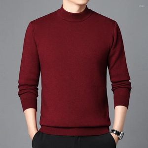 Pulls pour hommes automne et hiver demi-col roulé couleur unie tricots mode décontracté Boutique pull en gros