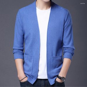 Pulls pour hommes automne et hiver cardigans pour hommes pull basique en tricot 4 couleurs Sueter De Hombre décontracté pour hommes M-4XL hauts de couleur unie