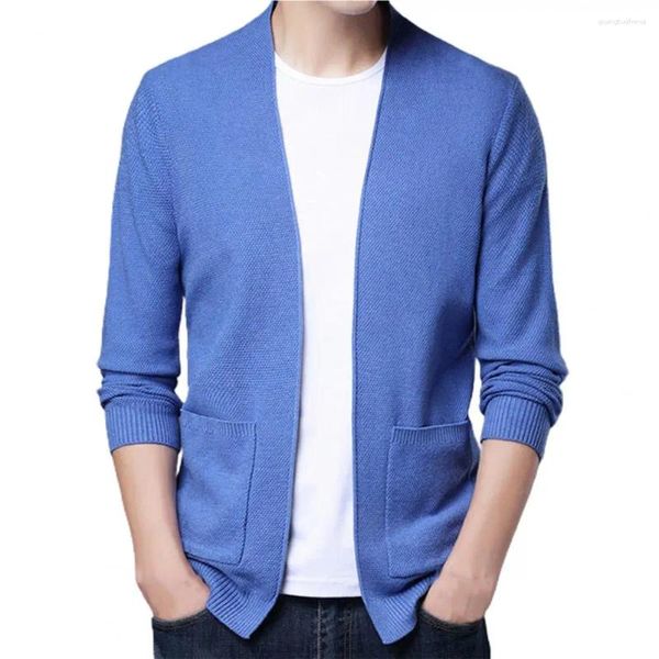 Suéteres para hombres Otoño e invierno Ropa para hombre Suéter de punto Abrigo Color puro Béisbol Chaqueta de punto Chaqueta de ropa recreativa