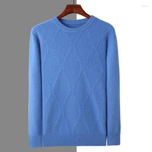 Pulls pour hommes automne et hiver vison cachemire col rond épais pull torsadé en vrac grande taille pull jeunesse mode veste