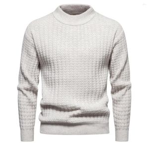 Herensweaters Herfst- en wintertrui Effen kleur Ronde hals Gebreide trui Casual onderlaag