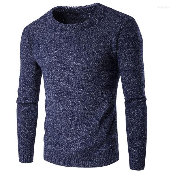 Pulls pour hommes automne et hiver pull épaissi chaud couleur unie de haute qualité coupe ajustée tricot pulls pour hommes décontracté chemise de fond
