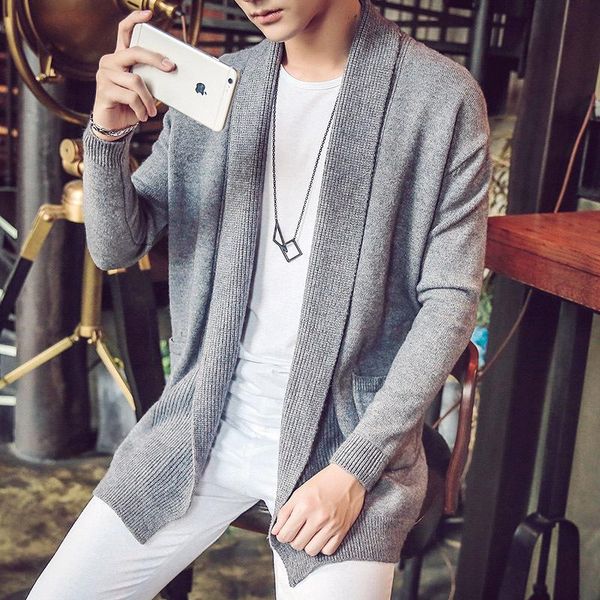 Les pulls masculins au manteau d'automne Type Han Edition cultivent la moralité de la mode Pull cardigan tricot