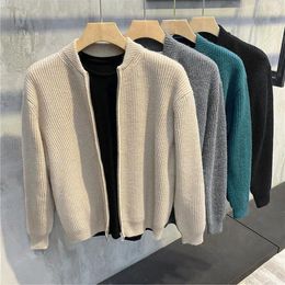 Pulls pour hommes Automne Pull tricoté Hommes Printemps Slim Fit Cardigan Causal Manteaux Hiver Solide Zipper Tricots B147