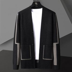 Hommes s chandails automne ligne décoration tricot Cardigan homme à manches longues Slim Fit mâle vêtement manteau Noel Kazak Heren 220909