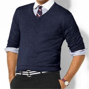 Suéteres para hombres Otoño Manga larga Hombres VCuello Pequeño Caballo Algodón Top Jersey Jersey Jersey Punto 230823