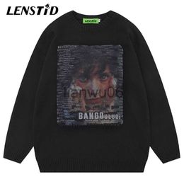 Sweaters masculinos Autumn Men Sweaters de jersey de punto Hip Hop Pretty Girl Face Graphic Knitwear 2023 Streetwear Harajuku Fashion Casual Palabrovers J230806