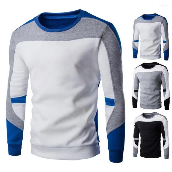 Suéteres para hombre Sudadera de otoño Slim Quick Dry O Cuello Gran contraste Colores Jersey