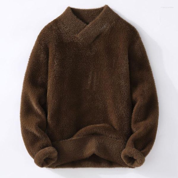 Suéteres para hombre Otoño/Invierno 2023 Material hilo fino tejido Casual hombres suéter de alta calidad talla cálida M-XXXL