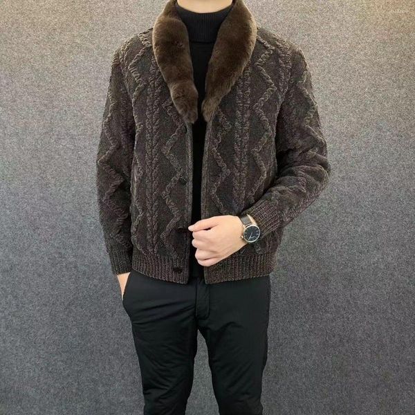 Pulls pour hommes Automne Hiver Cardigan Pull Hommes Manteau Laine Épaissir Chaud Casual Mode Vêtements Boutonné