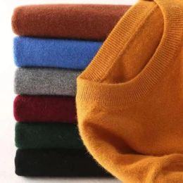 Pulls pour hommes Automne / Hiver Cachemire Vêtements résistants au froid Col rond Pull blanc Pull chaud Hauts coréens