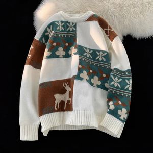 Herentruien Herfst/Winter Kersttrui Heren/Dames Koreaanse Mode Lange Mouw Casual Beige Truien Gebreide Sweter 231130
