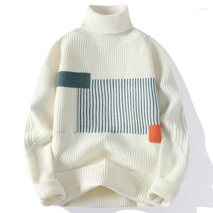 Suéteres para hombres Otoño Invierno Moda Suéter de cuello alto Hombres Jerseys de punto Coreano Casual Suelto Para Hombre Cálido Jersey Prendas de punto Manga larga