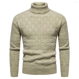 Hommes chandails automne hiver mode col roulé hommes épais décontracté col roulé solide chaud Slim Fit hommes pull mâle