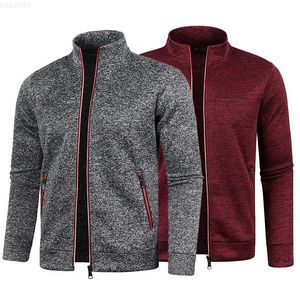 Heren Truien Herfst Winter Gebreid Vest Mannen Dikke Fleece Truien Warme Kleding Jassen Heren Slanke Vest Jumper Coltrui Trui jas L230719