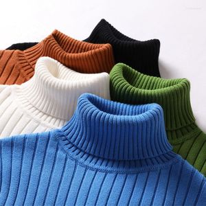 Herentruien herfst winter heren casual gebreide gestreepte trui flanellen pullovers spandex turtleneck mannelijke merk kleding