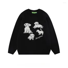 Herentruien Herfst Winter Puppy Jacquard Truien voor mannen en vrouwen Trendy O-hals Lange mouwen Casual Veelzijdig Dieptepunt Knitwear