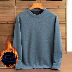 Pulls pour hommes automne hiver col rond solide flocage filetage lanterne formelle pull à manches longues tricoté bas décontracté hauts amples