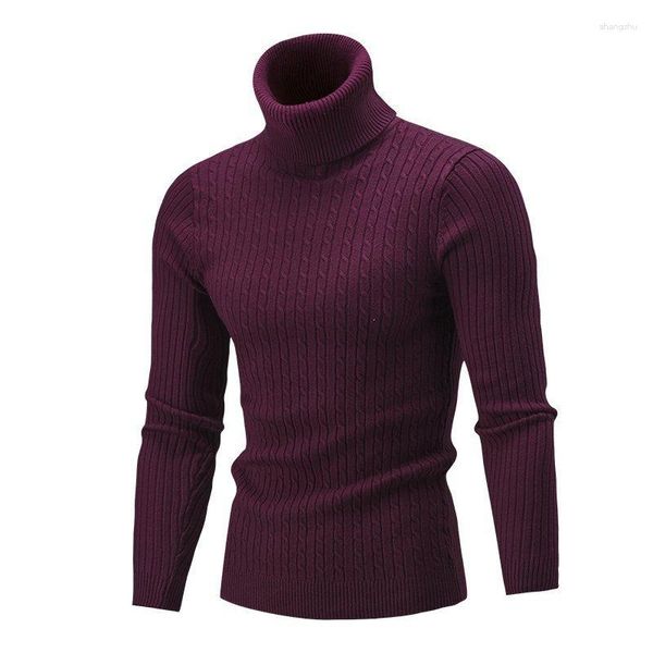 Suéteres para hombre Otoño Invierno suéter Casual Tops cuello alto mantener caliente Material cómodo hombres sudadera hombre Jumper moda