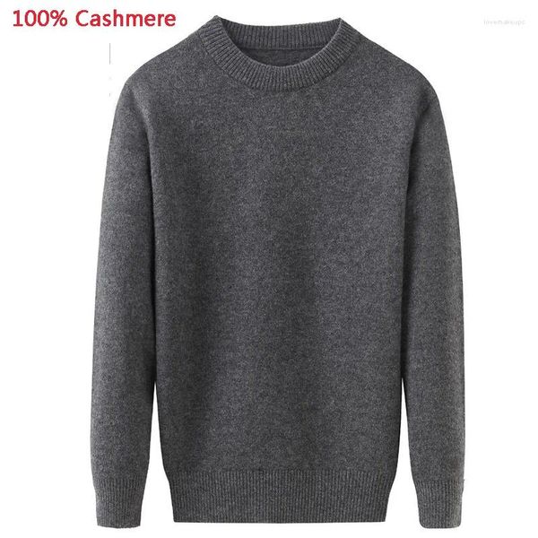 Pulls pour hommes Automne Hiver Épaississement Pur Cachemire Pull Mâle Hommes Casual Ordinateur Tricoté O-cou Pulls Plus Taille XS-4XL 5XL