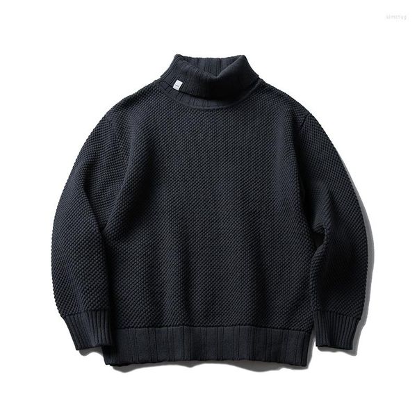 Pulls pour hommes Automne Hiver Pull à col roulé Hommes Lâche Casual Pull Mâle Femmes Cityboy Streetwear Mode Vintage Manteau