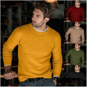 Heren truien herfst winter warme mannen trui plevier gebreide los ploomme kleding plus size casual solide jumper voor mannelijke druppel deli dhry7