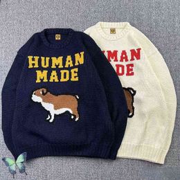 Pulls pour hommes Bark Blue HUMAN MADE DOG Pull en tricot à grande lettre T220906