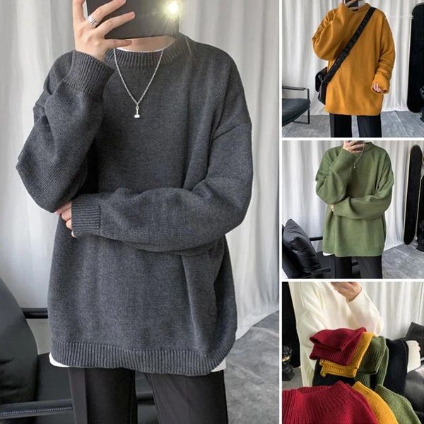 Pulls pour hommes Basic Soft Hommes Solide Coréen Casual Unisexe Jumpers Marque De Mode Automne Mâle Tricots O-cou Baggy Pulls