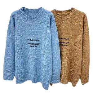 Heren Sweaters Bli2021 Nieuwe borduurletter printing wol ronde hals gebreide trui man tops vrouwen