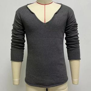 Pulls pour hommes pull à la mode couleur unie hommes chemise anti-rétrécissement automne