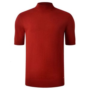 Pulls pour hommes Marque Automne Poids léger Laine mérinos Pull à col roulé Maillot de corps à manches courtes T-shirt 231128