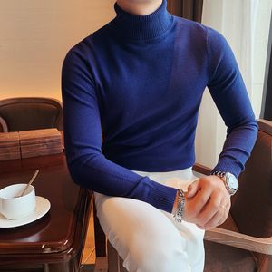 Herentruien Britse stijl Heren Winter Col Warme trui Slim Fit Pullover Knitwear Coltrui Heren Knitwear Shirt Plus size S-4XL 230923