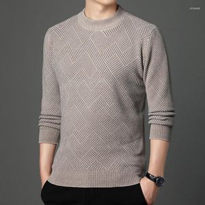 Sweaters voor heren voor mannen 2023 Autumn en winter Mock nek trui Casual lange mouw stevige kleur warme pullovers kleding