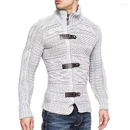 Pulls pour hommes Pull d'affaires Casual Acrylique Hiver Automne Zip Up Marque Câble Cardigan Manteau Tricoté À Manches Longues