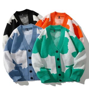 Sweaters van mannen Cardigan Men Hip Hop Oversized brei mode jumper streetwear losse casual v nek jas koppels tops 220919