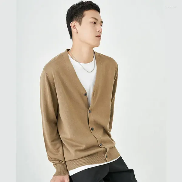 Pulls pour hommes Cardigan Hommes Tricot Sweaterscoat 2023 Printemps Automne Pull Casual Vestes Couleur Solide Haute Qualité Tricoté Homme