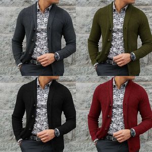 Sweaters voor heren Cardigan Sweater Men Streetwear Fashion Style Coat Autumn Winter Warm Cashmere Wol met 4 kleuren