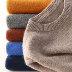 Suéteres masculinos cachemira suéter de algodón 2023 otoño invierno jersey jersey hombre tirón homme julio de cañón