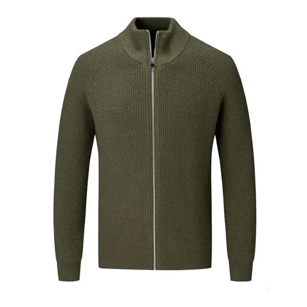 Suéteres para hombres Cárdigan de punto de cachemira Medio cuello alto con cremallera Abrigo de lana Otoño Invierno Fit Chaqueta gruesa para hombres 231214