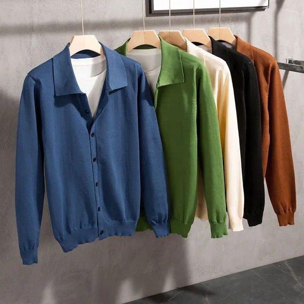 Pulls pour hommes Cachemire Cardigan tricoté Cardigan d'âge moyen Manteau de laine automne hiver épais pull hommes veste tricots B146