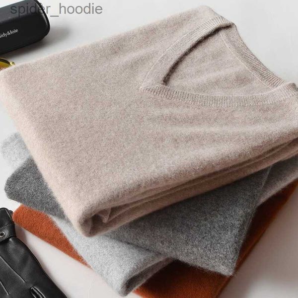 Suéteres para hombres Suéteres de cachemira Suéteres con cuello en V para hombre Venta caliente Primavera Invierno Prendas de punto de lana para hombre Jerséis de alta calidad Ropa L230922